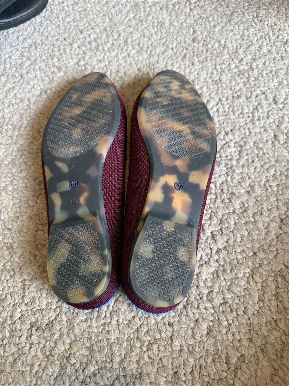 Rothy's Pointed Slip-On Mules in Wine with Leopard Insole - Picture 3 of 3